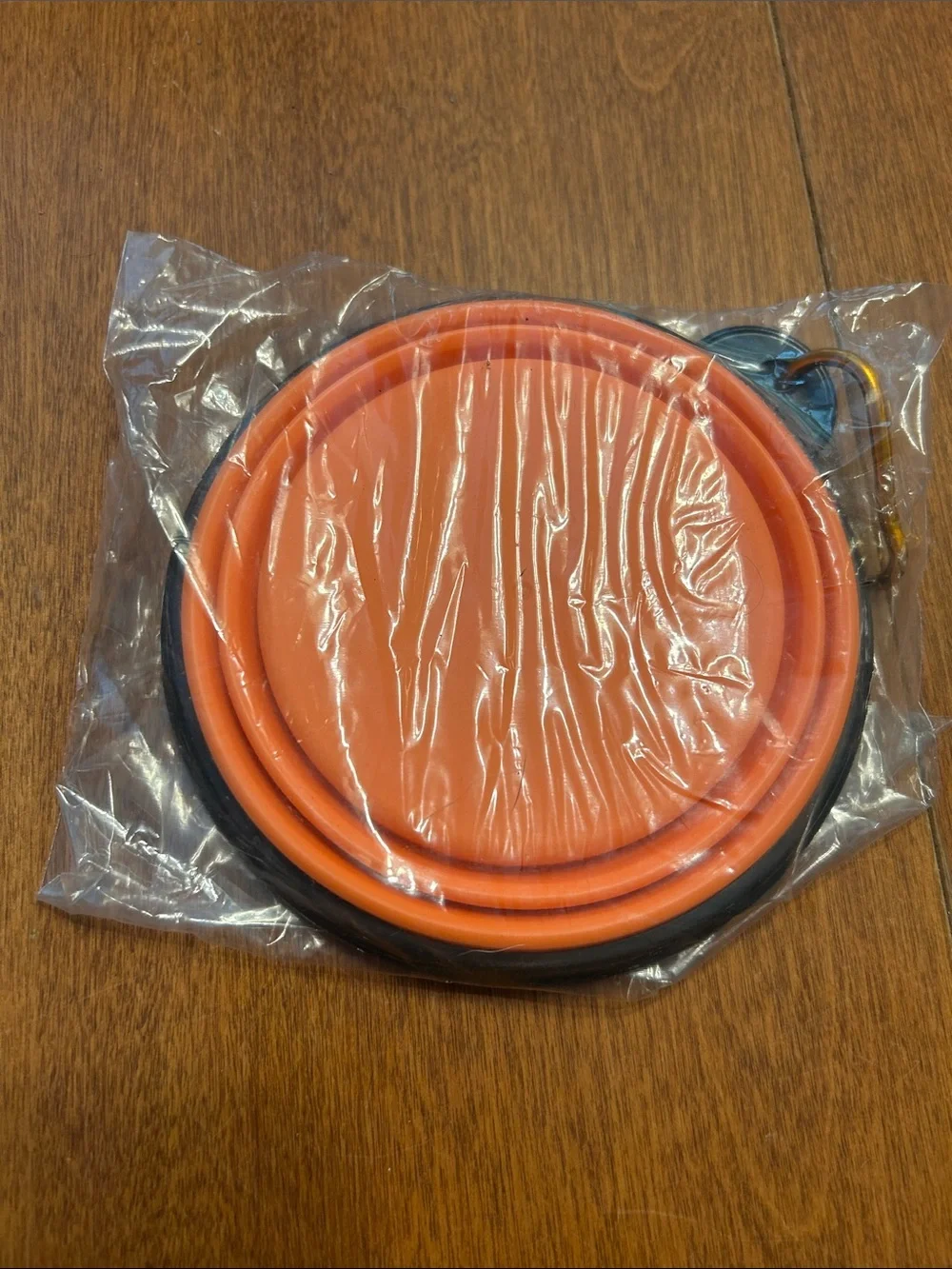 Orange Collapsable silicone dog bowl